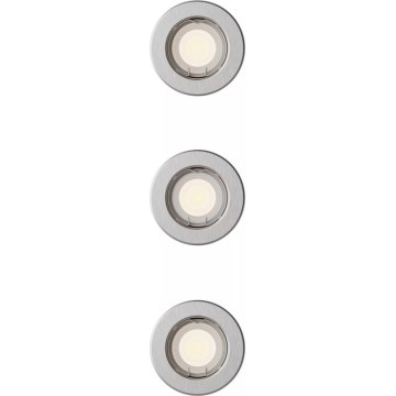 Philips - SADA 3x Podhledové svítidlo PERIDOT 1xGU10/7W/230V stříbrná