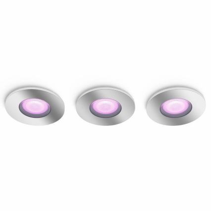 Philips - SADA 3xLED RGB Stmívatelné koupelnové svítidlo Hue XAMENTO 1xGU10/5,7W/230V IP44 2000-6500K