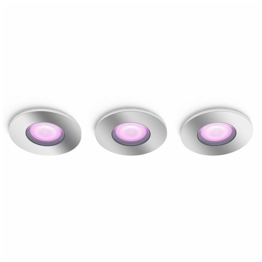 Philips - SADA 3xLED RGB Stmívatelné koupelnové svítidlo Hue XAMENTO 1xGU10/5,7W/230V IP44 2000-6500K