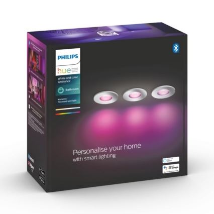 Philips - SADA 3xLED RGB Stmívatelné koupelnové svítidlo Hue XAMENTO 1xGU10/5,7W/230V IP44 2000-6500K