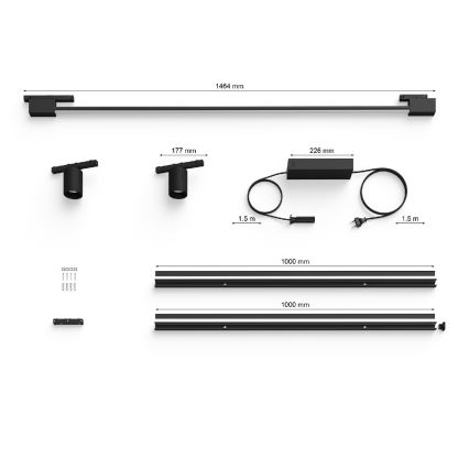 Philips - SADA 3xLED RGB Stmívatelné nástěnné bodové svítidlo do lištového systému Hue PERIFO LED/39,9W/230V 2000-6500K