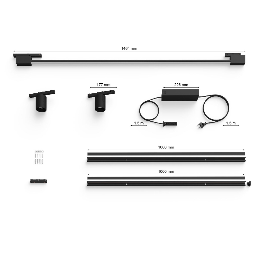 Philips - SADA 3xLED RGB Stmívatelné nástěnné bodové svítidlo do lištového systému Hue PERIFO LED/39,9W/230V 2000-6500K