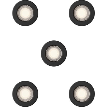 Philips - SADA 5x Podhledové svítidlo PERIDOT 1xGU10/7W/230V černá