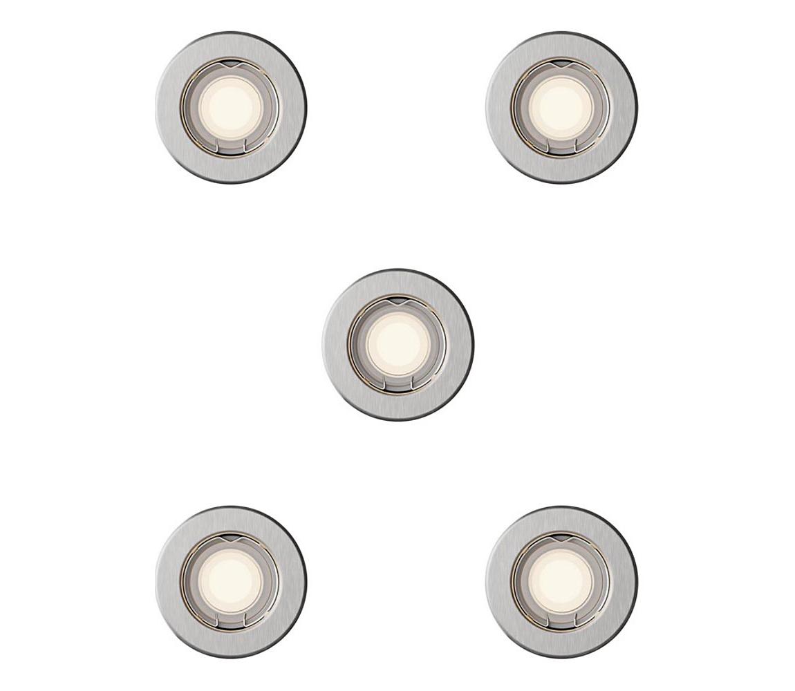 Philips - SADA 5x Podhledové svítidlo PERIDOT 1xGU10/7W/230V stříbrná 872110303717600