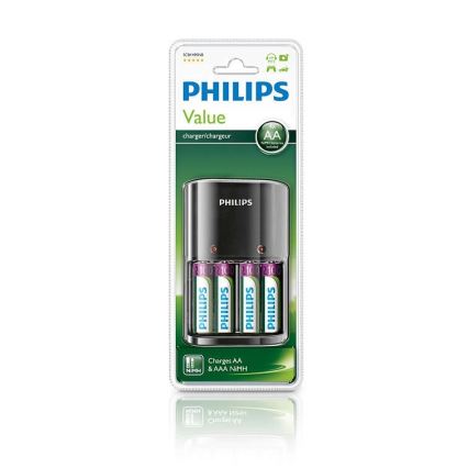 Philips SCB1490NB/12 - Nabíječka baterií MULTILIFE 4xAA 2100 mAh 230V