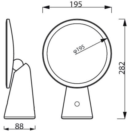 Philips - Stmívatelné kosmetické zrcátko s LED podsvícením MIRROR LED/4,5W/5V