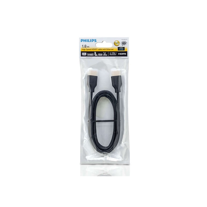 Philips SWV5401H/10 - HDMI kabel s Ethernetem, HDMI 1.4 A konektor 1,8m černá