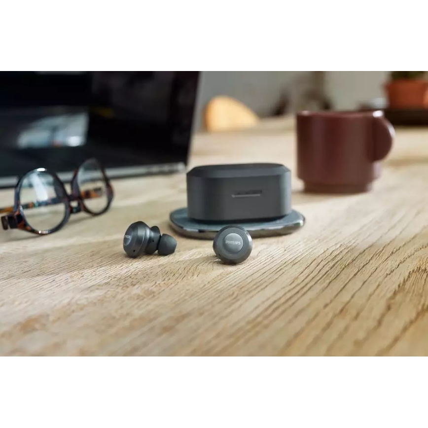 Philips TAT8505BK/00 - Bezdrátová sluchátka IPX4 2x 55 mAh + 560 mAh černá