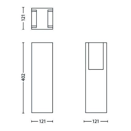 Philips - Venkovní lampa BRIDGE 1xE27/14W/230V IP44 40,2 cm