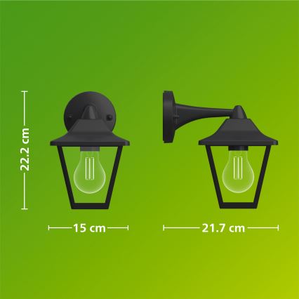 Philips - Venkovní nástěnná lampa JULI 1xE27/25W/230V IP44