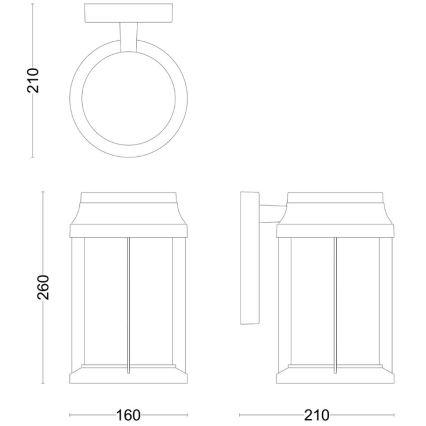 Philips - Venkovní nástěnné svítidlo BELLINI 1xE27/25W/230V IP44