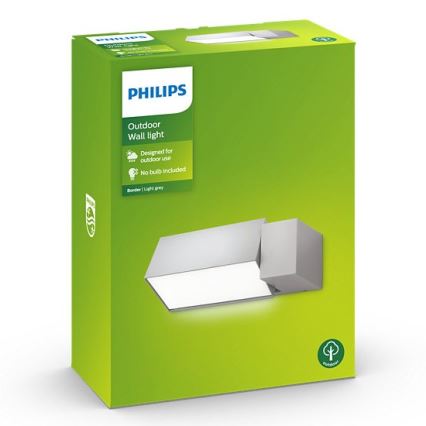 Philips - Venkovní nástěnné svítidlo BORDER 1xE27/23W/230V IP44 šedá