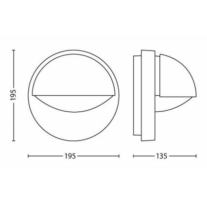 Philips - Venkovní nástěnné svítidlo JUNE 1xE27/12W/230V IP44