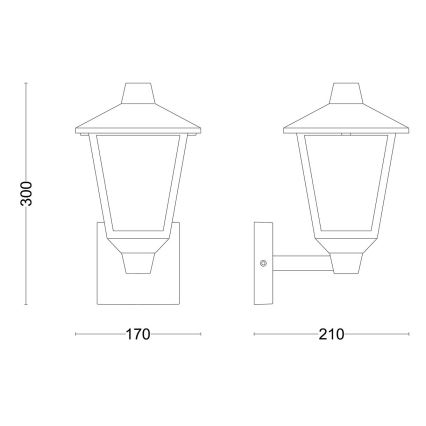 Philips - Venkovní nástěnné svítidlo KINNO 1xE27/25W/230V IP44