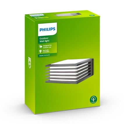 Philips - Venkovní nástěnné svítidlo 1xE27/15W/230V IP44 antracit