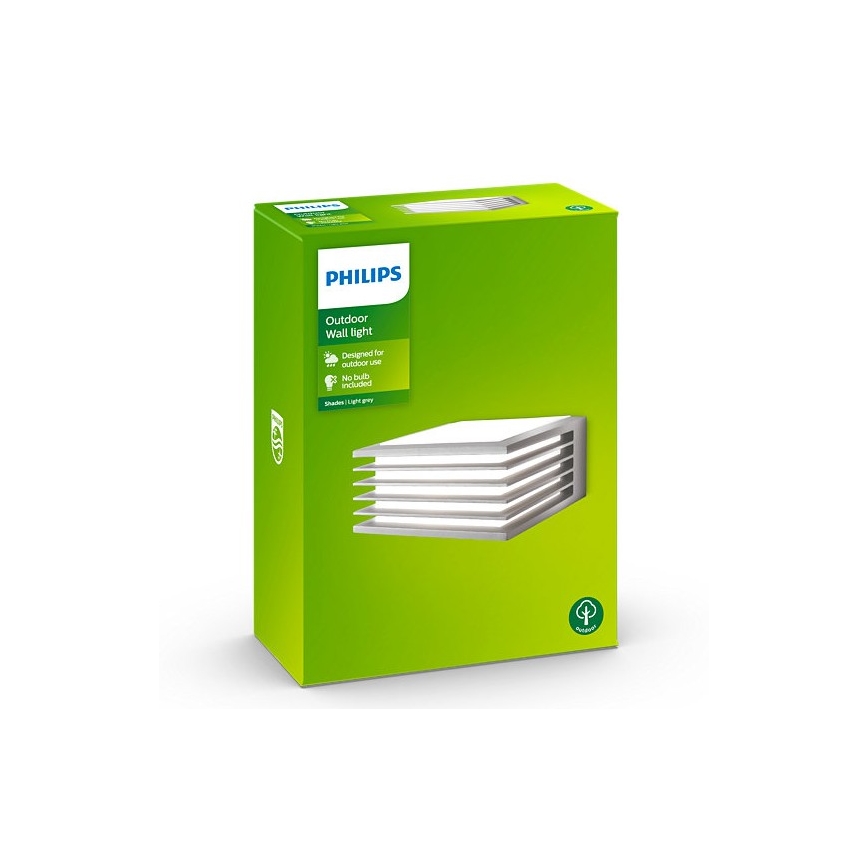 Philips - Venkovní nástěnné svítidlo SHADES 1xE27/15W/230V IP44 šedá