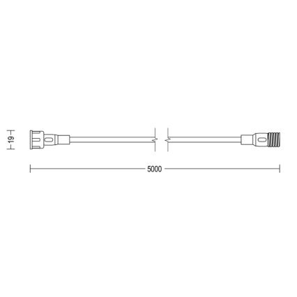 Philips - Venkovní prodlužovací kabel 5m IP67