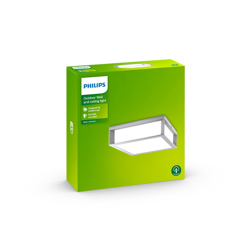 Philips - Venkovní stropní svítidlo 2xE27/14W/230V IP44 šedá