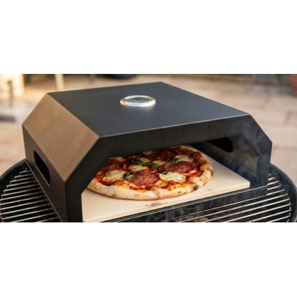 Pizza pec s teploměrem 40x34,5x16 cm černá