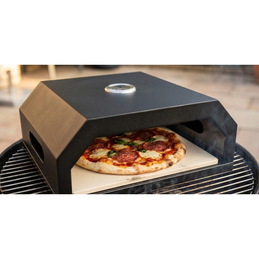 Pizza pec s teploměrem 40x34,5x16 cm černá