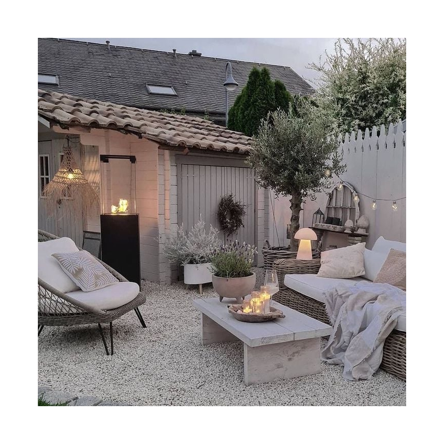 Planika - Venkovní plynový krb 142x36 cm 8kW 1xAAA černá + ochranný kryt