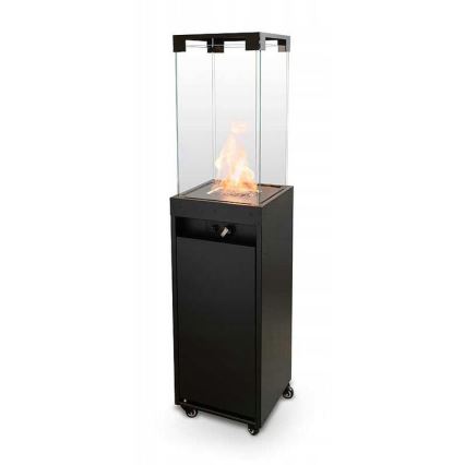 Planika - Venkovní plynový krb 142x36 cm 8kW 1xAAA černá + ochranný kryt