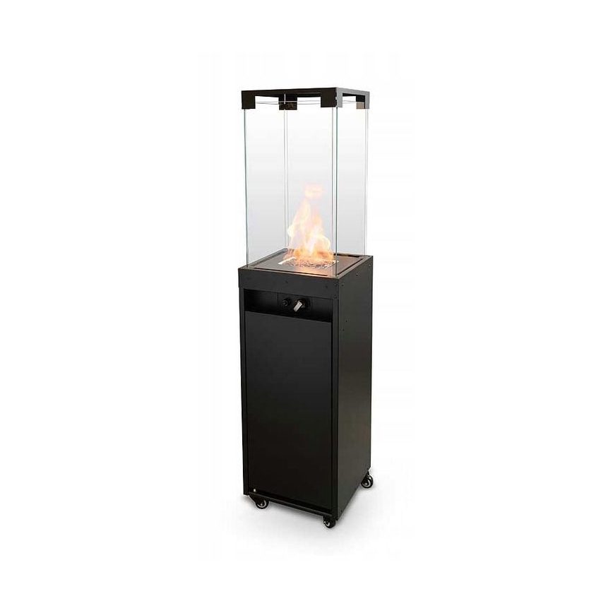 Planika - Venkovní plynový krb 142x36 cm 8kW 1xAAA černá + ochranný kryt