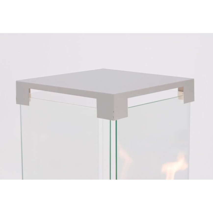 Planika - Venkovní plynový krb 142x36 cm 8kW šedá + ochranný kryt