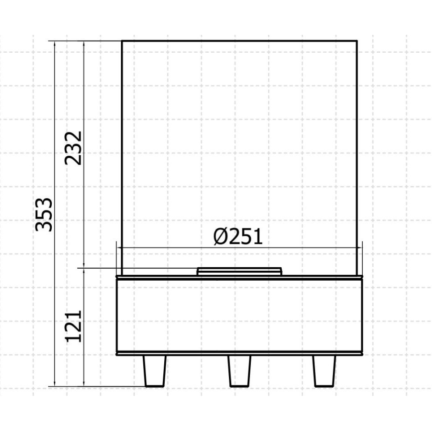 Planika - BIO krb 35,3x25,1 cm 2,5kW černá