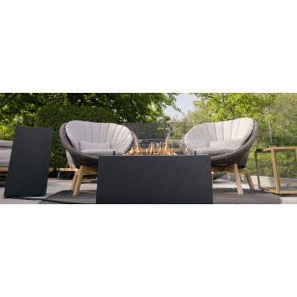 Planika - Venkovní plynový krb 41,4x69,8 cm 10kW 1xAAA černá + ochranný kryt