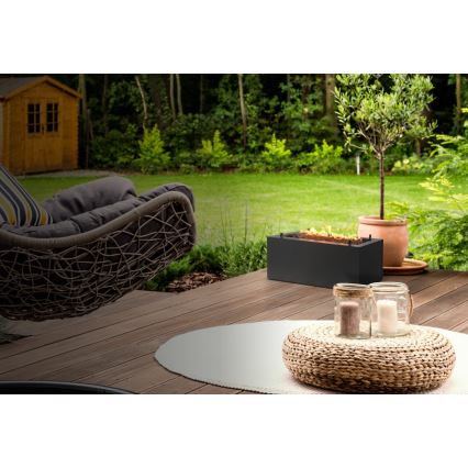 Planika - Venkovní plynový krb 41,4x69,8 cm 10kW 1xAAA černá + ochranný kryt