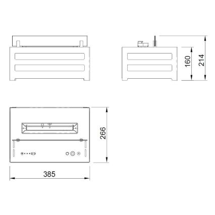 Planika - BIO krb na dálkové ovládání 20,8x38,5 cm 2,5kW/230V černá