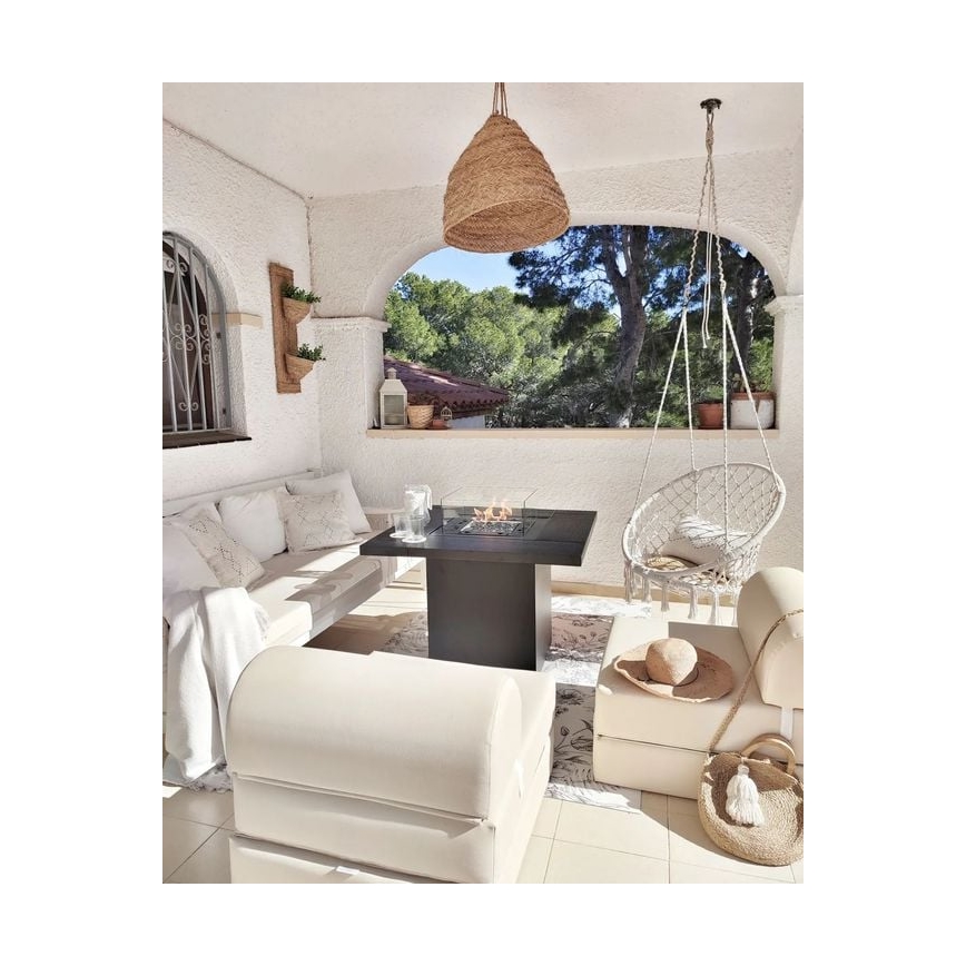 Planika - Venkovní plynový krb 79,7x90 cm 10kW černá + ochranný kryt