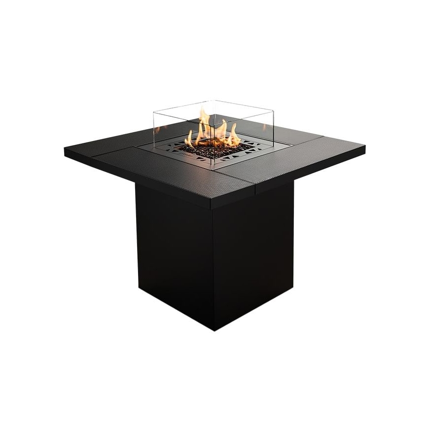 Planika - Venkovní plynový krb 79,7x90 cm 10kW černá + ochranný kryt