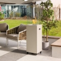 Planika - Venkovní plynový krb 142x36 cm 8kW 1xAAA bílá + ochranný kryt