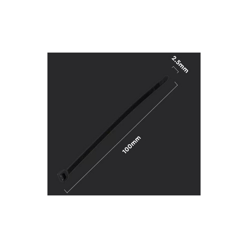 Plastové stahovací pásky 2,5x100mm 100ks černá