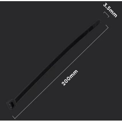 Plastové stahovací pásky 3,5x200mm 100ks černá