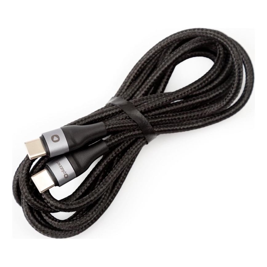 Pletený USB kabel USB-C / USB-C konektor 42W 2m černá