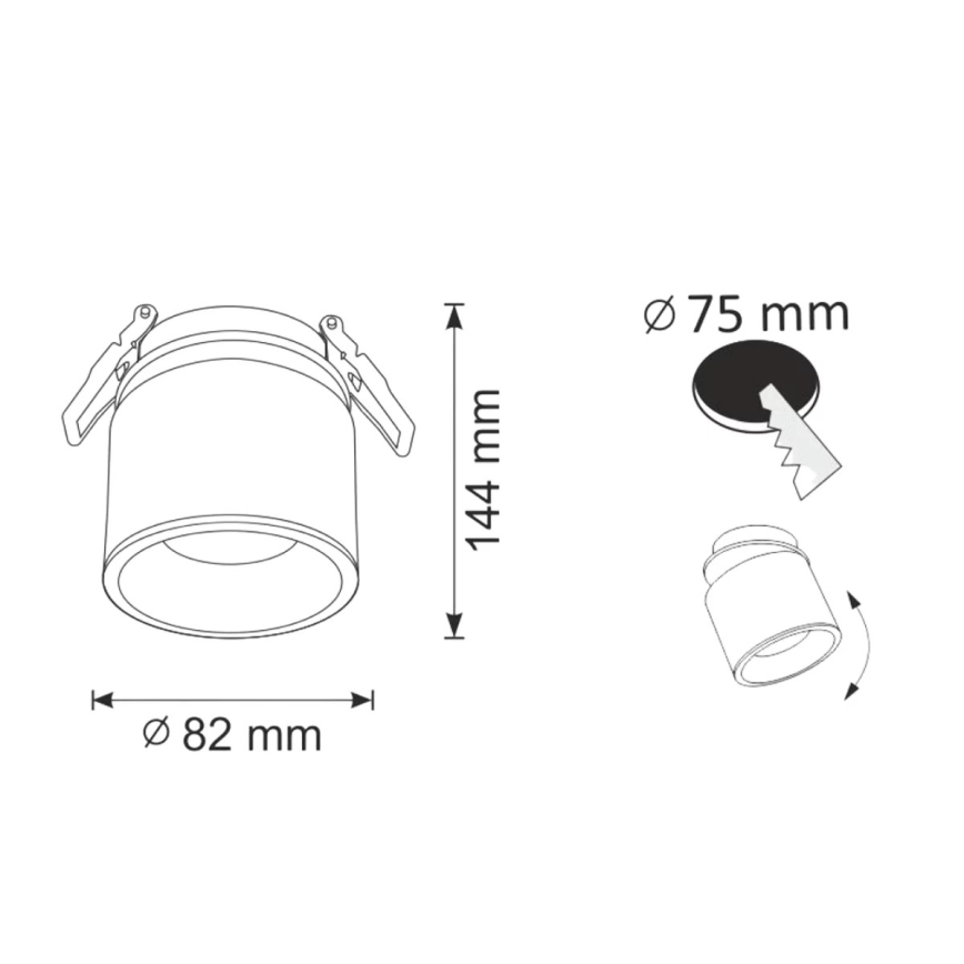 Podhledové bodové svítidlo HARON 1xGU10/10W/230V šedá