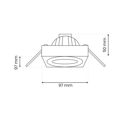 Podhledové bodové svítidlo NUSA 1xGU5,3/MR16/50W/12V hranatý černá