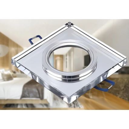 Podhledové svítidlo 1xGU10/MR16/10W/230V 9x9 cm lesklý chrom