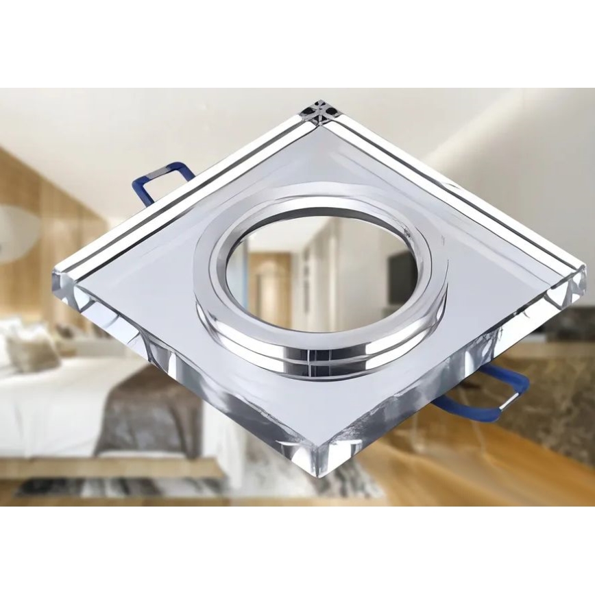 Podhledové svítidlo 1xGU10/MR16/10W/230V 9x9 cm lesklý chrom