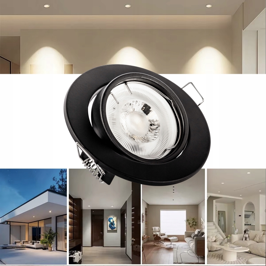 Podhledové svítidlo 1xGU10/MR16/10W/230V pr. 9 cm černá