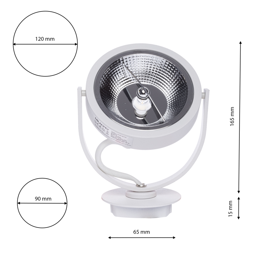 Podhledové svítidlo LUGAR 1xAR111 - GU10/25W/230V