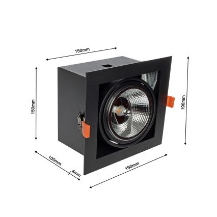Podhledové svítidlo PLAZA AR111 1xGU10/12W/230V černá