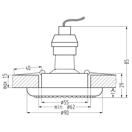 Podhledové svítidlo SOC 1xGU10/50W/230V