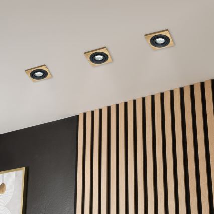 Podhledové svítidlo TOBBY 1xG9/20W/230V 11,5x11,5 cm dub/černá