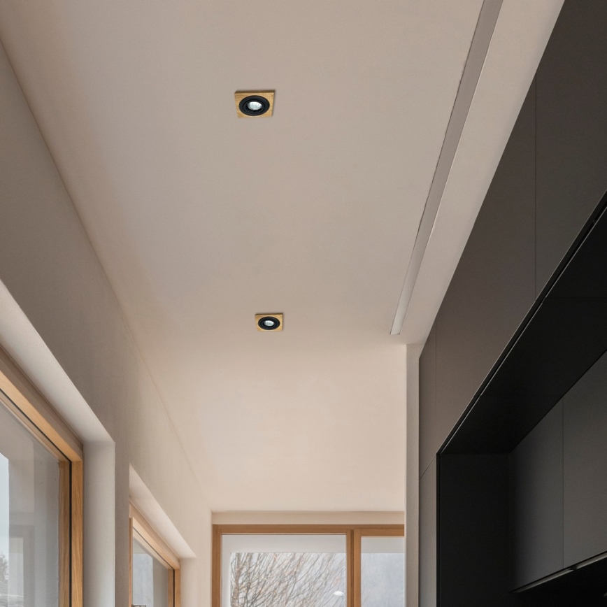 Podhledové svítidlo TOBBY 1xG9/20W/230V 11,5x11,5 cm dub/černá