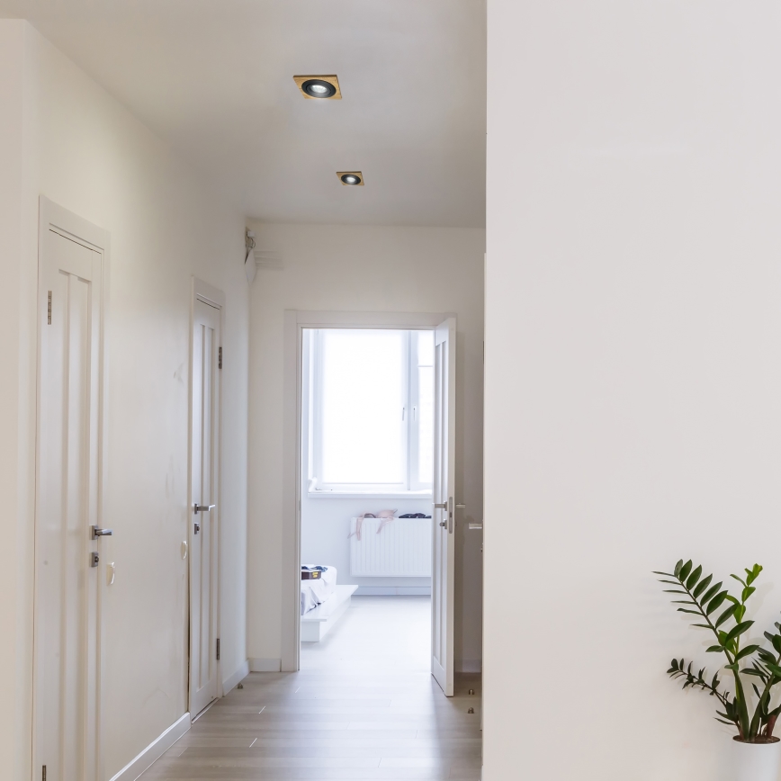 Podhledové svítidlo TOBBY 1xGU10/20W/230V 11,5x11,5 cm dub/černá