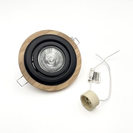 Podhledové svítidlo TOBBY 1xGU10/20W/230V pr. 11,5 cm dub/černá